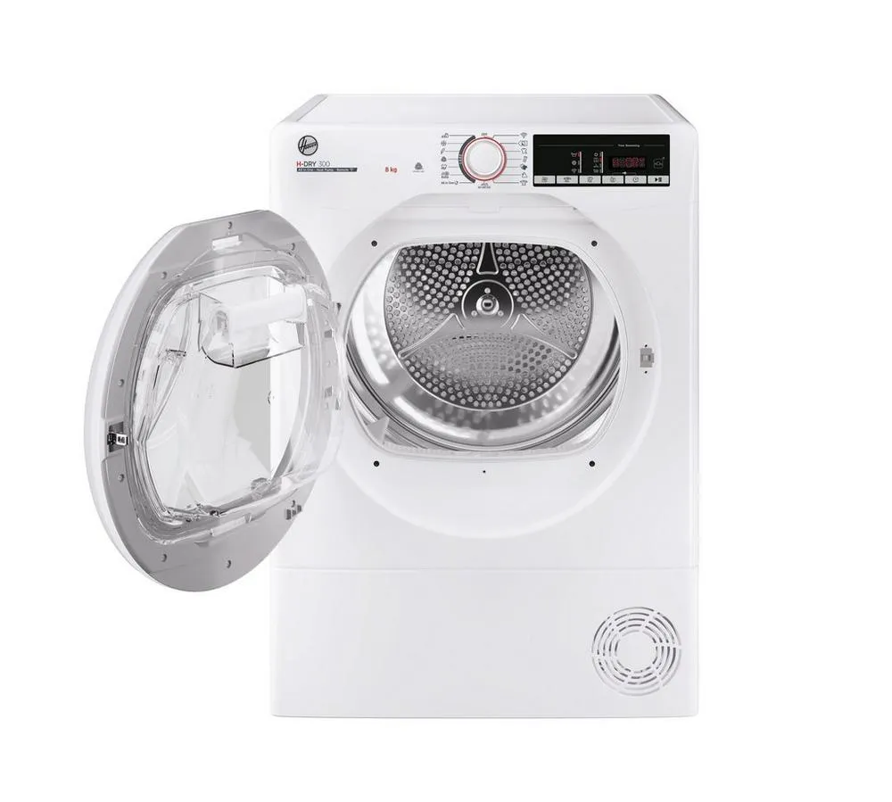 Hoover HLEH8A2TE Wifi Connected 8Kg Heat Pump Condenser Tumble Dryer - White - A   Rated