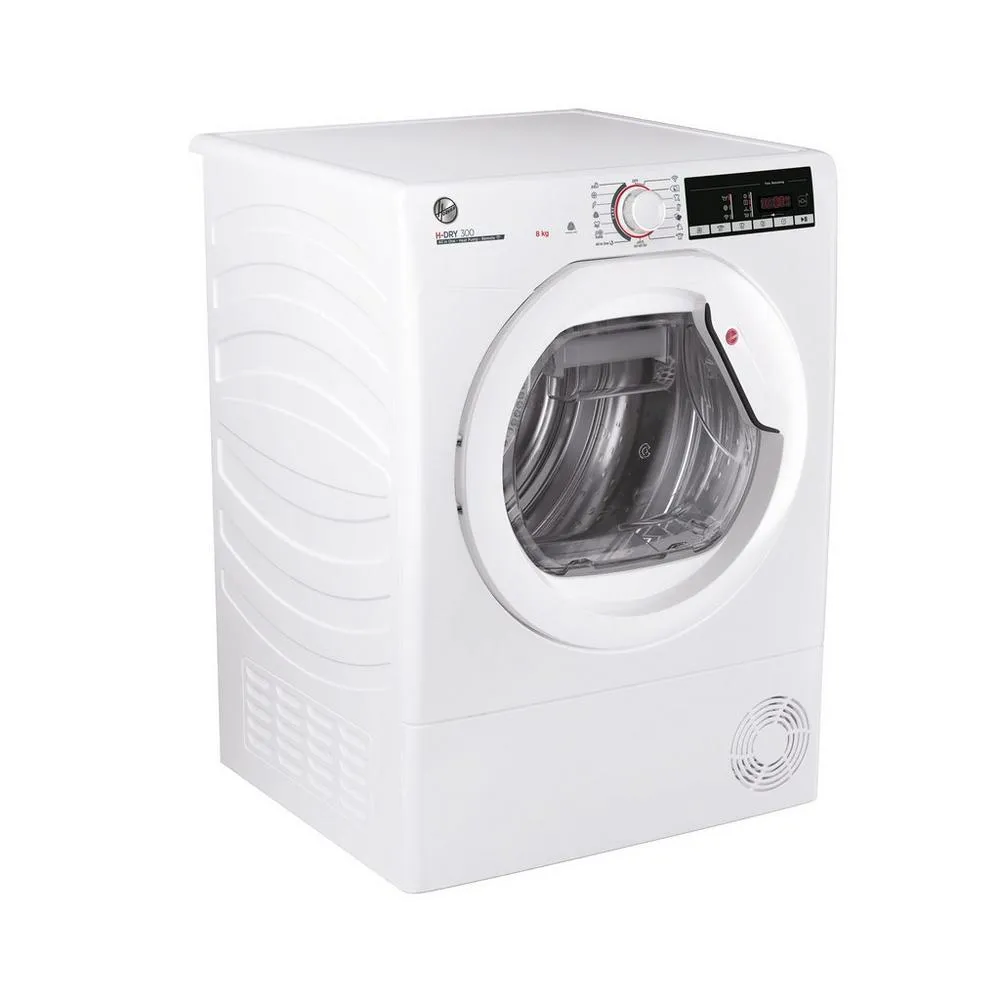 Hoover HLEH8A2TE Wifi Connected 8Kg Heat Pump Condenser Tumble Dryer - White - A   Rated