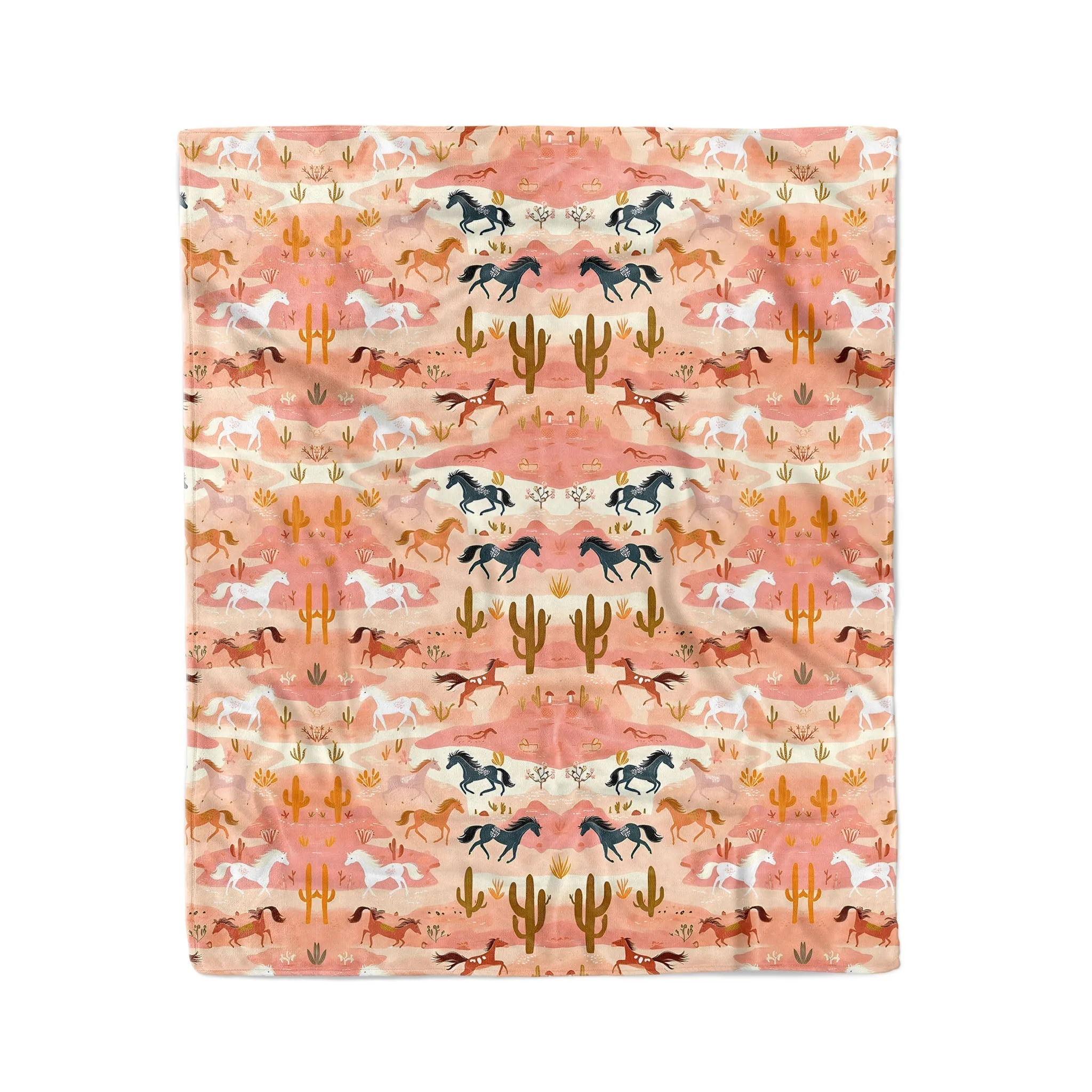 Horse Shineful Fleece Blanket Horse on Steppe