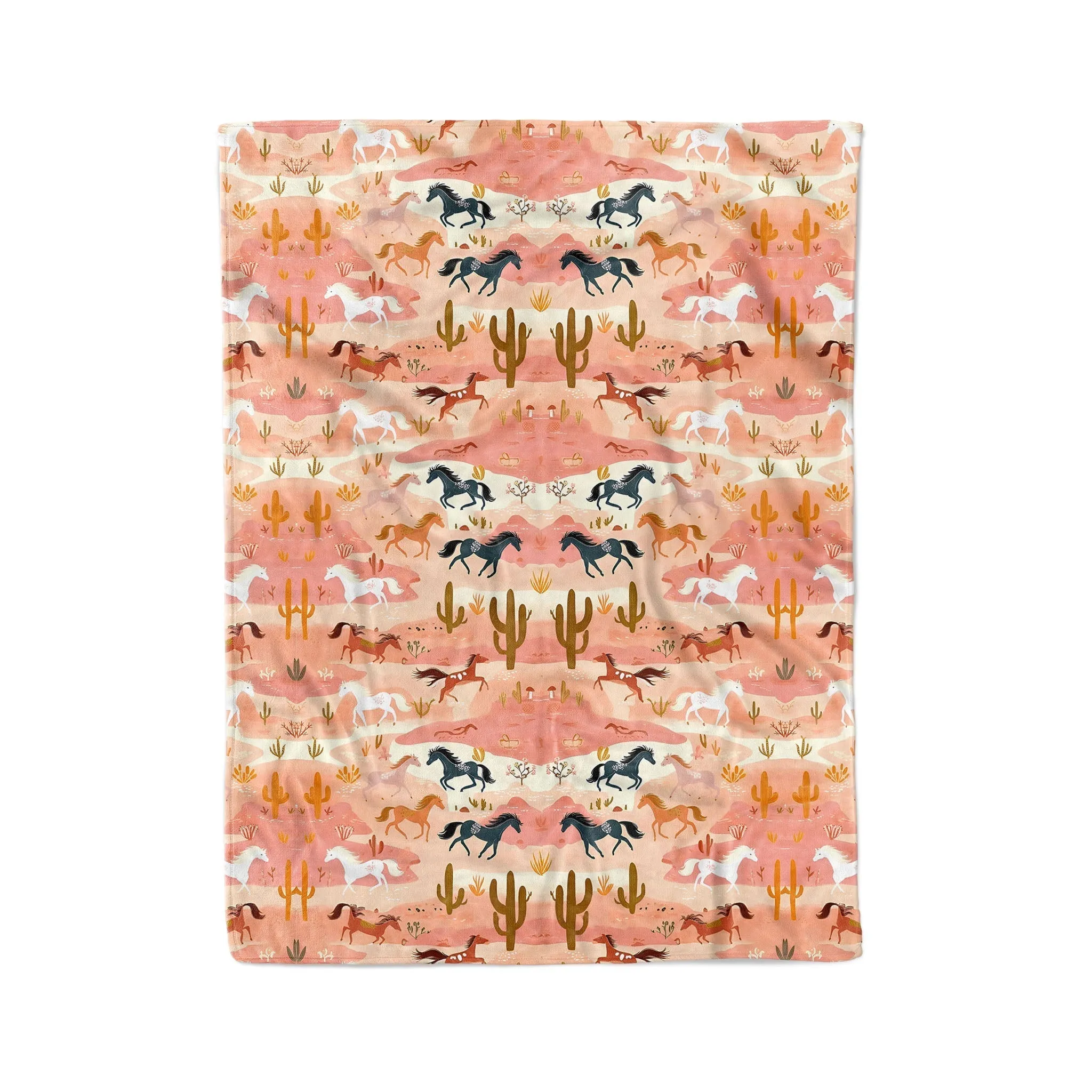 Horse Shineful Fleece Blanket Horse on Steppe