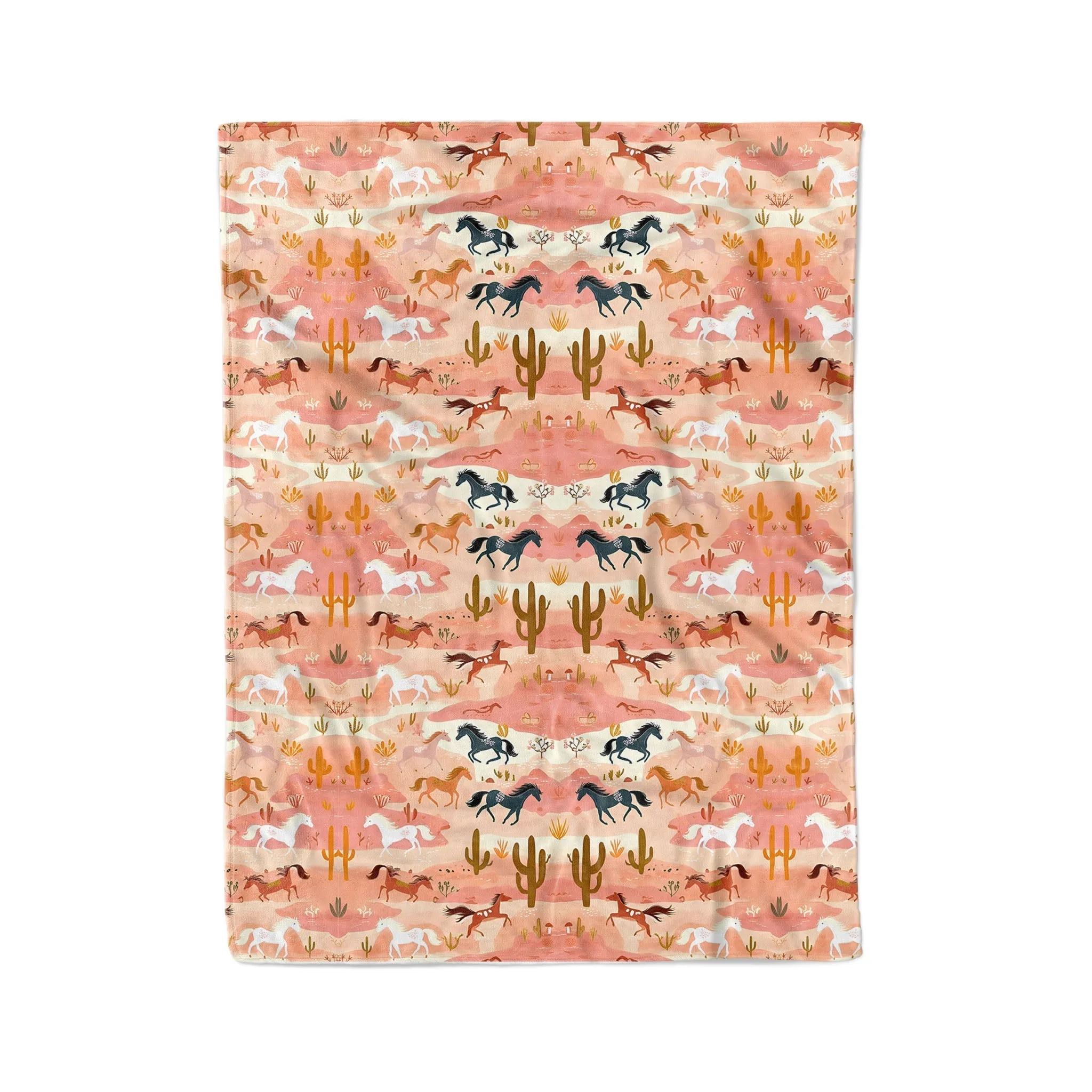 Horse Shineful Fleece Blanket Horse on Steppe