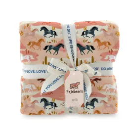 Horse Shineful Fleece Blanket Horse on Steppe