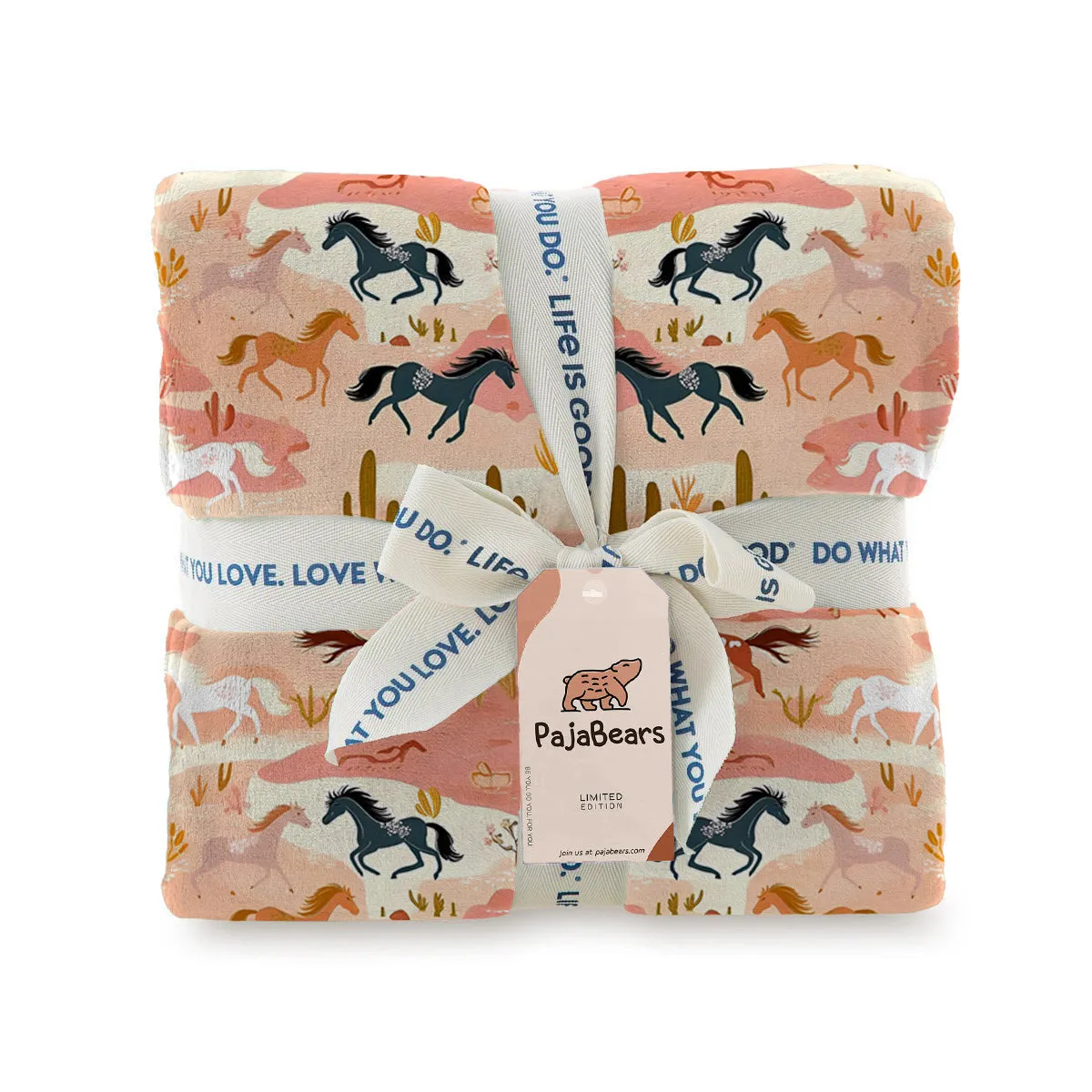 Horse Shineful Fleece Blanket Horse on Steppe