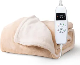 HubiCare Heated Blanket Electric Throw - (50"x 60") Soft Flannel Electric Blanket, Heating Blanket with 4 Time Settings & 6 Heat Settings, Warm Blanket Spirng Student Back to School Gifts Ideas
