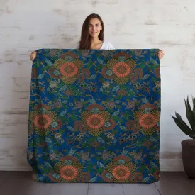 Japanese Art Velveteen Throw Blanket - Cozy Comfort