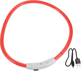 KESYOO USB Rechargeable LED Dog Collar Glowing Pet Safety Collar for Dogs Puppies Cats Stylish Design for Nighttime Visibility for Walks and Camping