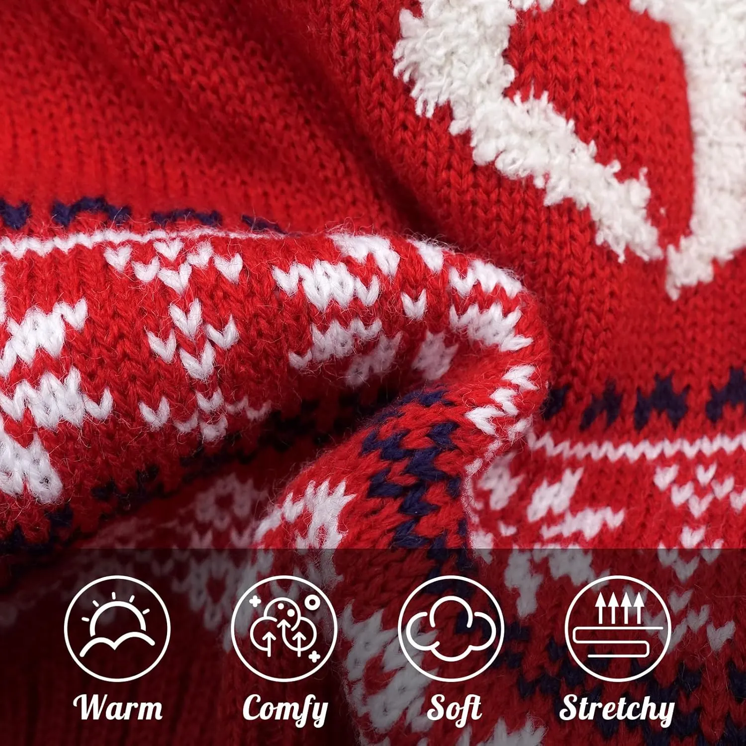 KYEESE Christmas Sweater for Small Dogs, Reindeer Outfit With Leash Hole, Turtleneck Knitwear Holiday Clothes, Reindeer, M