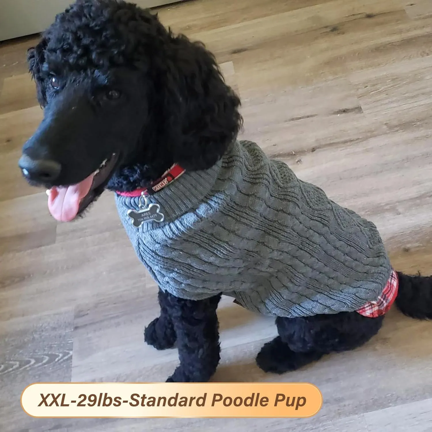KYEESE Dogs Sweater - Large Dog Pullover with Gingham Pattern for Fall & Winter