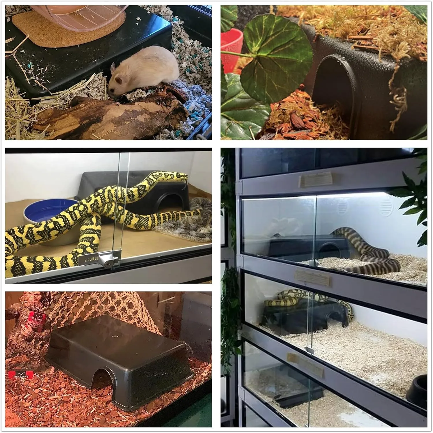 LEOTERRA Snake Hide Reptile Hide for Snake Lizard Gecko and Baby Ball Python Use10.23"x7.48"x2.75" (M) Durable and Easy to Clean.Can Also be Used as a mole, Hamster, Guinea Pig, Ferret Hideout