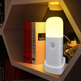 Motion Sensor Night Light, Dimmable Night Lights with 5 Brightness Levels, 2000mAh Rechargeable Battery Operated Light, Portable Motion Sensor Light for Kids Room, Bedroom, Hallway.