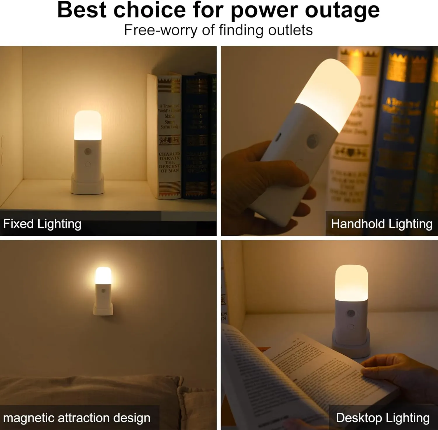 Motion Sensor Night Light, Dimmable Night Lights with 5 Brightness Levels, 2000mAh Rechargeable Battery Operated Light, Portable Motion Sensor Light for Kids Room, Bedroom, Hallway.