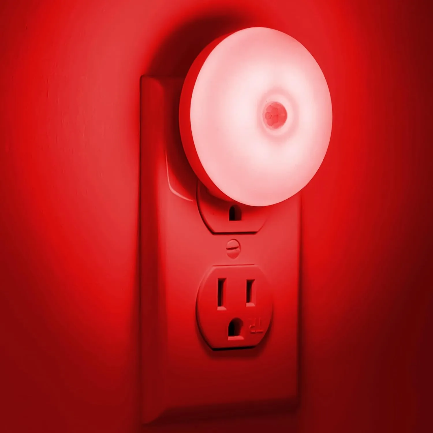 myCozyLite Motion Sensor LED Night Light, Red, Plug-in Nightlight for Home, Smart Movement Sensor, LED Night Lights Plug Into Wall, Soft Glow, Red Diffused Light, 2 Pack