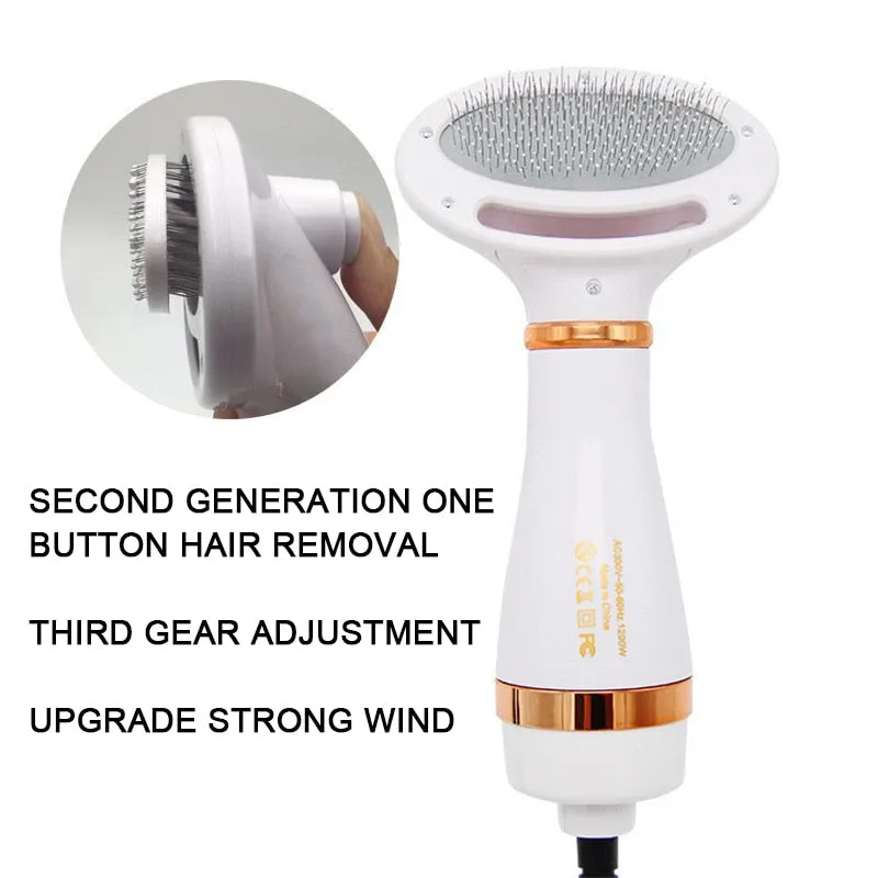 New Upgrade 2-in-1 Dog Hair Dryer Adjustable Speed Temperature Cat Dog Grooming hair dryer Comb Brush Low Noise Pet Products