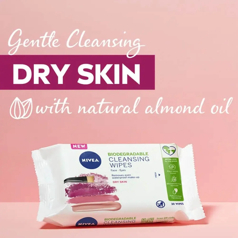Nivea Biodegradable Gentle Cleansing Wipes Pack of 40