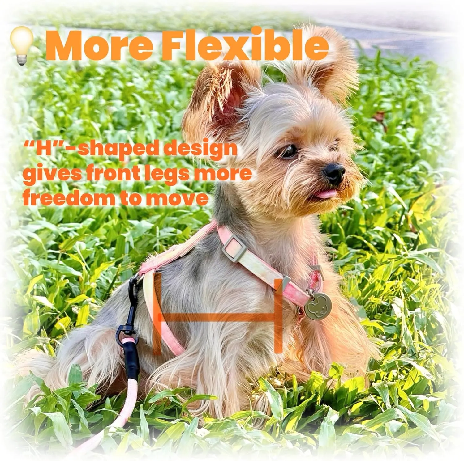 No Pull Dog Harness and Leash with AirTag Holder for Small/Teacup Cats & Dogs, Cooling & Light Weight Vest, Perfect for Summer, Arns para Perro (Purple, XXS)
