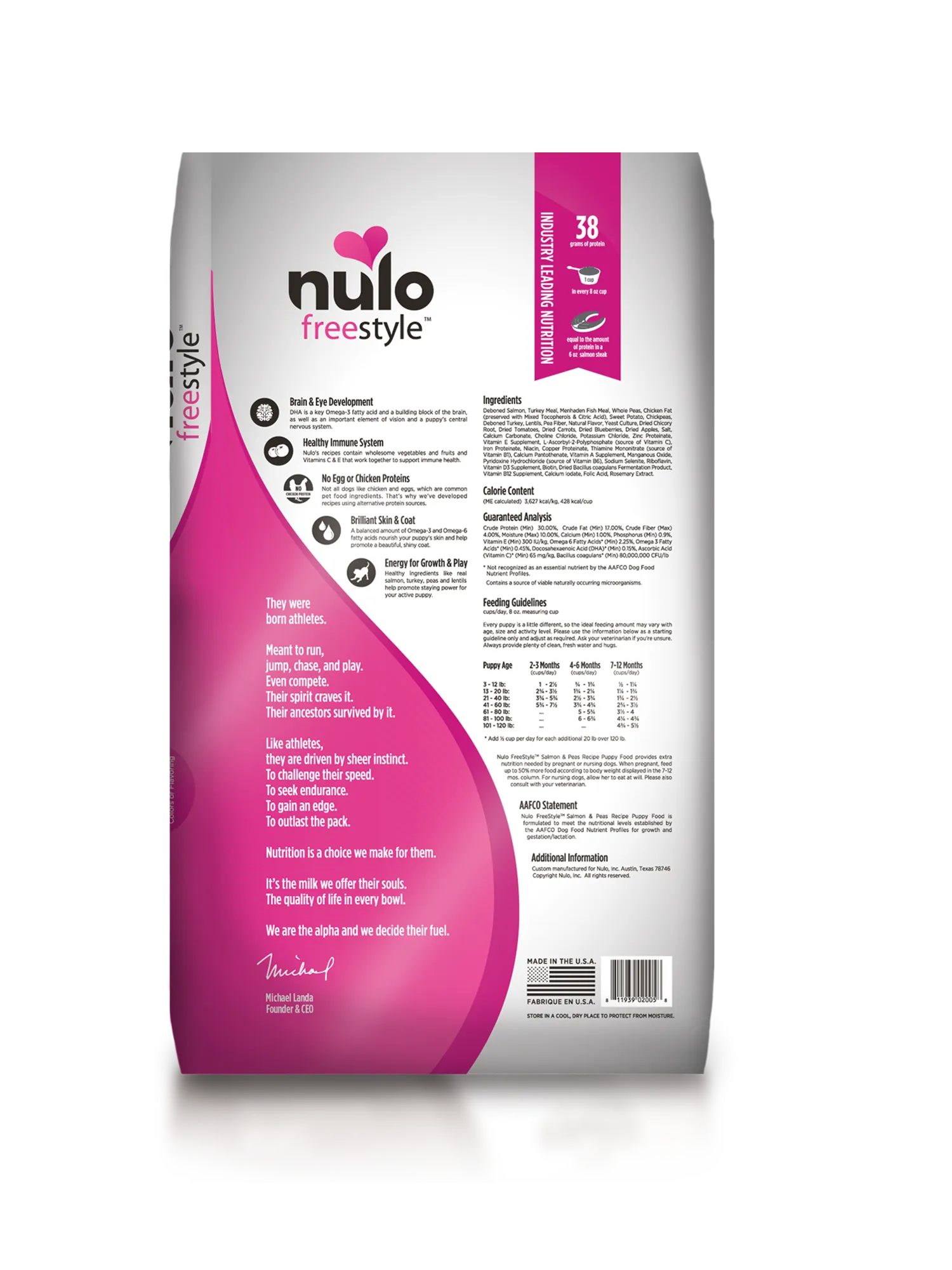 Nulo Freestyle High Protein Kibble Puppy Salmon and Pea Recipe , Dry Dog Food