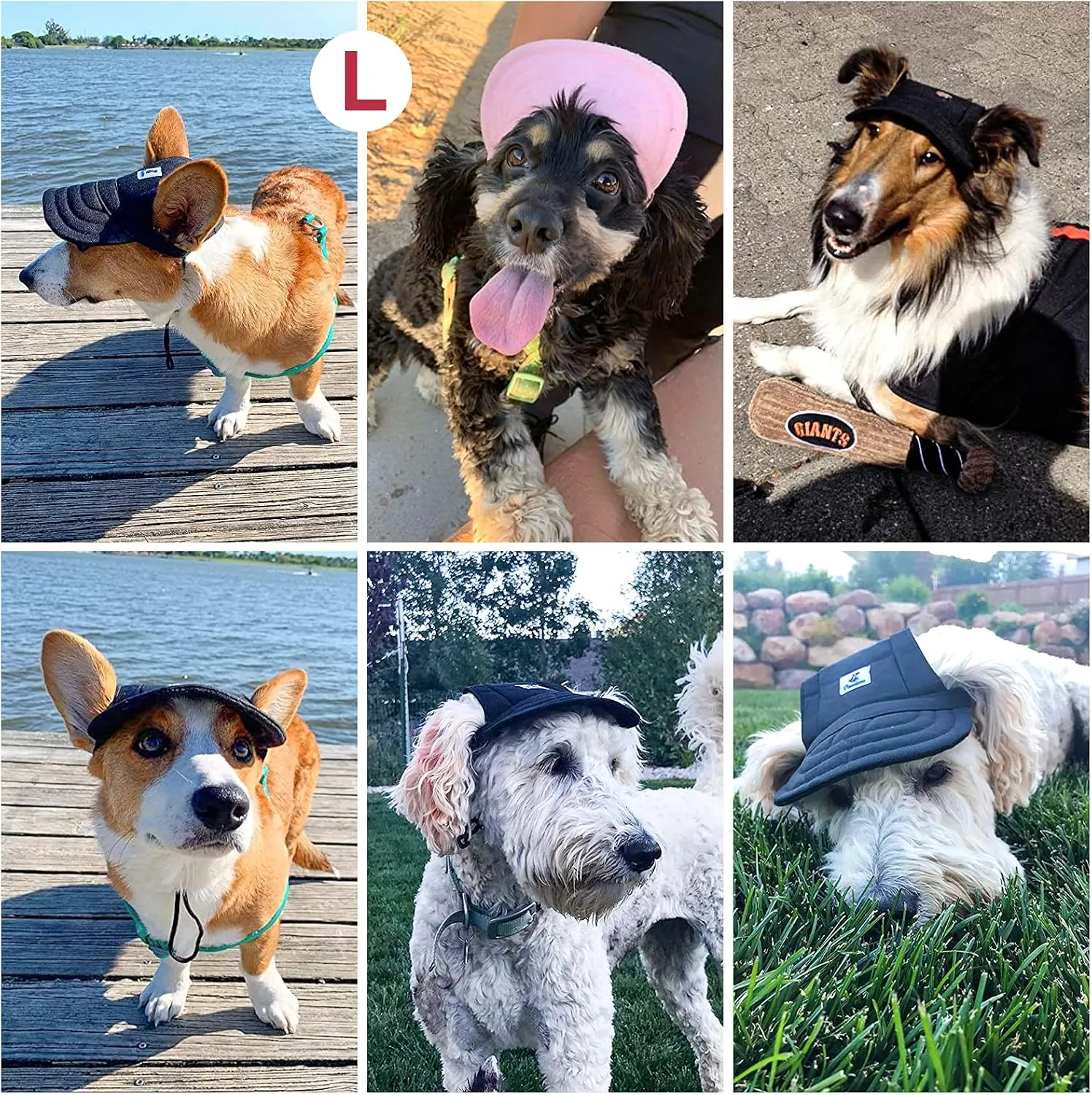 Pawaboo Dog Baseball Cap, Adjustable Dog Outdoor Sport Sun Protection Baseball Hat Cap Visor Sunbonnet Outfit with Ear Holes for Puppy Small Dogs, Small, Floral Purple