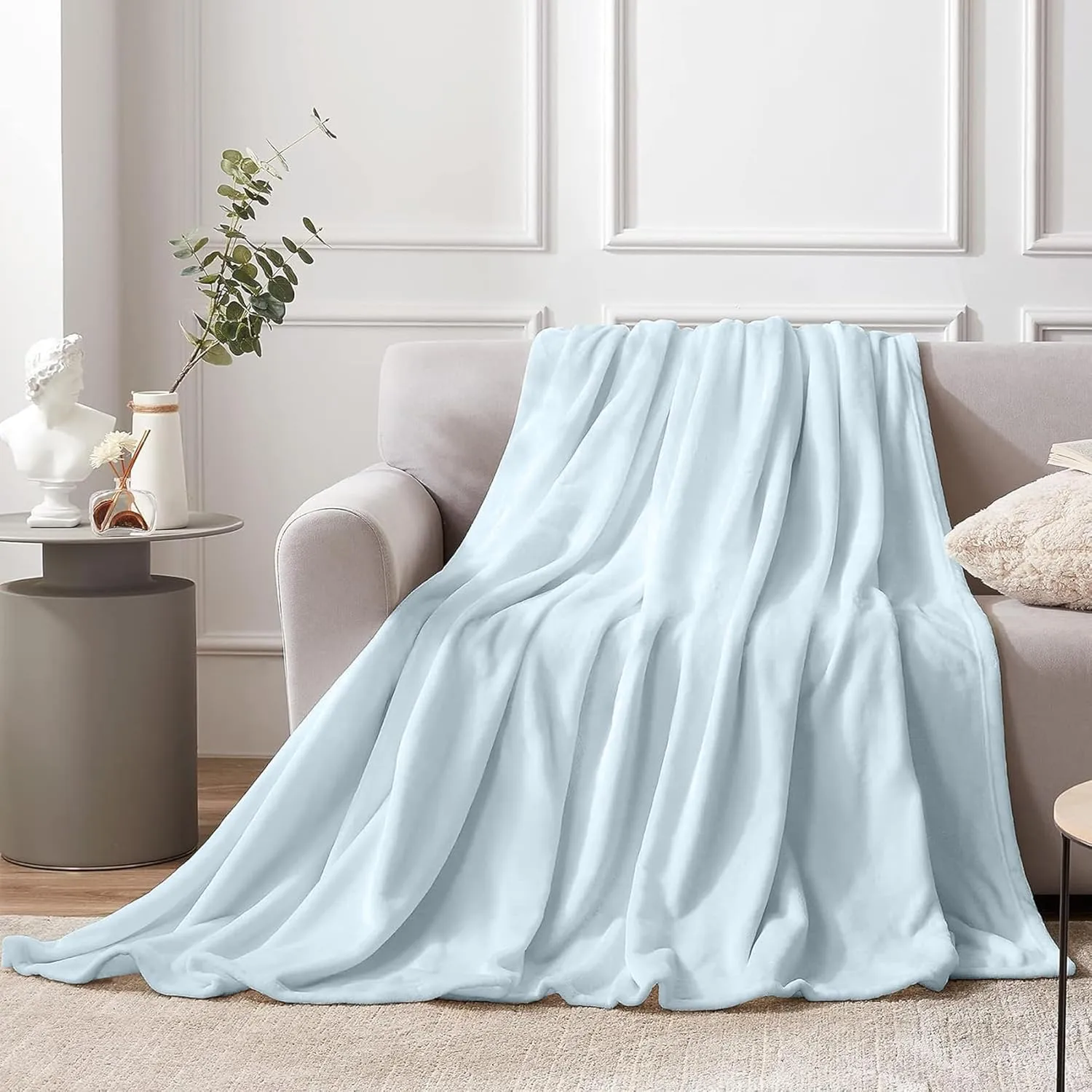 Pet Blanket - Lightweight Breathable Warm Cozy Soft Throw Blanket - Ice Water Blue - 30x40 Inches