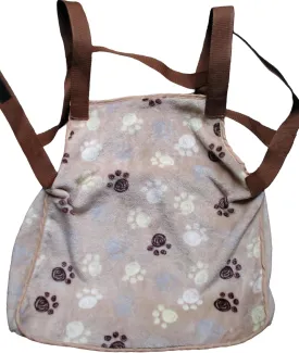 Pet Dog Cat Carrier for Lap Cat or Lap Dog Travel Shoulder Bag Sling Front Backpack Soft Plush Handmade (Clear)