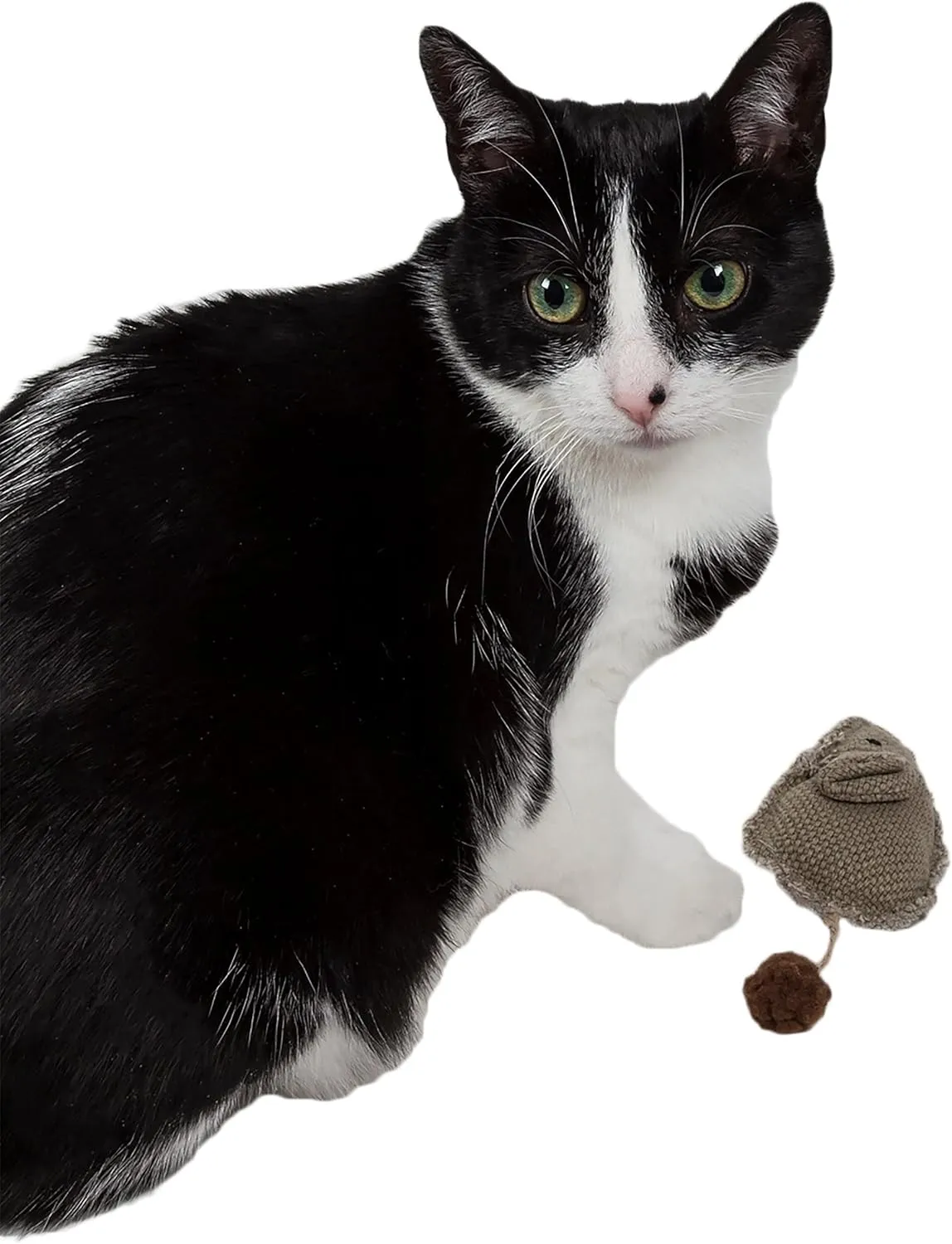 Pet Life 'Pompom-Chew' Cat Mouse Toy - Plush Cat Toy with Inner Catnip