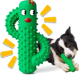 Rmolitty Durable Squeaky Dog Toys for Aggressive Chewers, Tough Rubber Dental Chew Dog Toys for Large Medium Small Breed (Green)