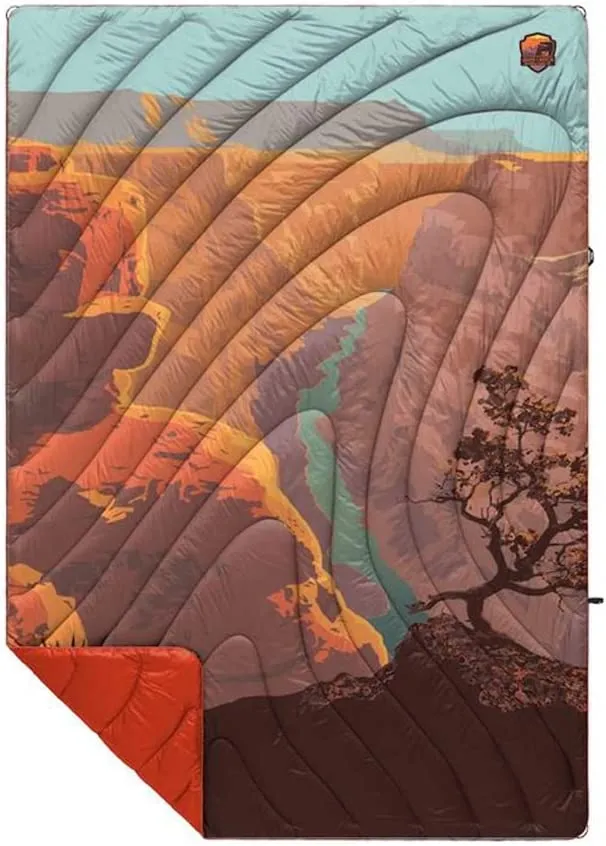 Rumpl The Original Puffy National Parks Collection | Printed Outdoor Camping Blanket for Traveling, Picnics, Beach Trips, Concerts | Yosemite, 1-Person