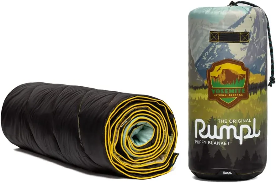 Rumpl The Original Puffy National Parks Collection | Printed Outdoor Camping Blanket for Traveling, Picnics, Beach Trips, Concerts | Yosemite, 1-Person