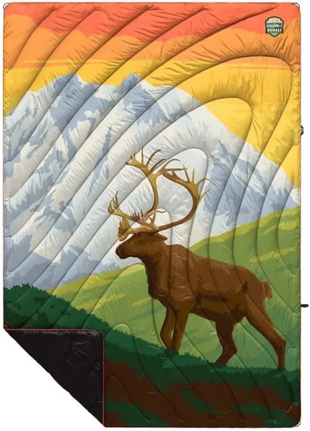 Rumpl The Original Puffy National Parks Collection | Printed Outdoor Camping Blanket for Traveling, Picnics, Beach Trips, Concerts | Yosemite, 1-Person