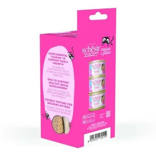 Schesir Baby M&S Wet Kitten Food Chicken/Salmon 3 x 55g