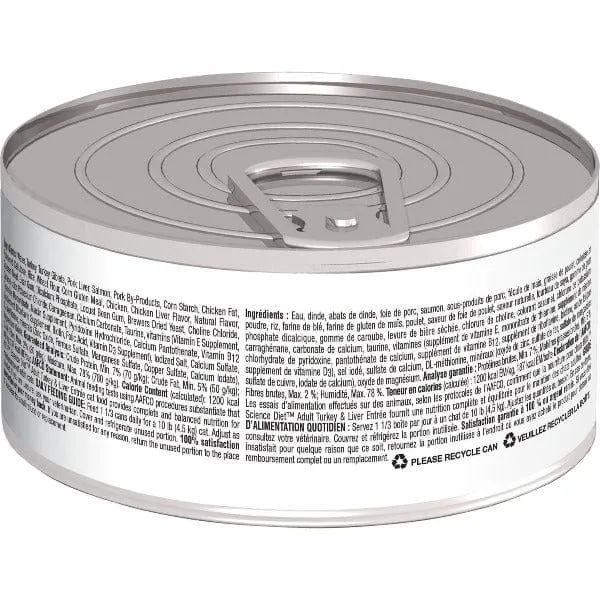 Science Diet Adult Turkey & Liver Entree Canned Cat Food, 5.5oz