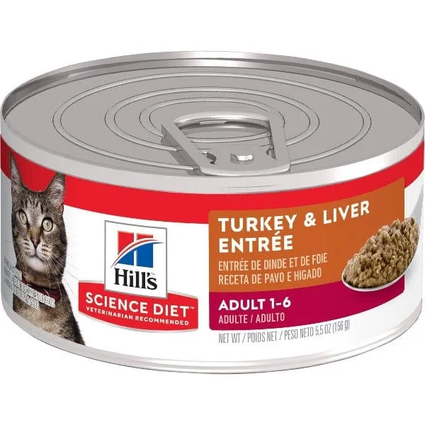 Science Diet Adult Turkey & Liver Entree Canned Cat Food, 5.5oz