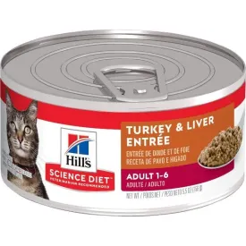 Science Diet Adult Turkey & Liver Entree Canned Cat Food, 5.5oz