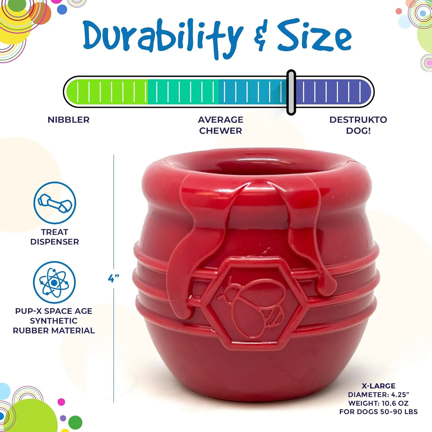 SodaPup Honey Pot Durable Rubber Treat Dispenser