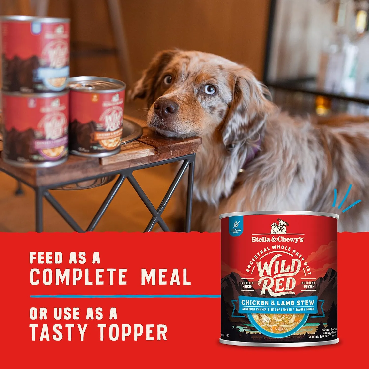 Stella & Chewy's Wild Red Wet Dog Food Chicken & Lamb Stew High Protein Recipe, 10 Ounce (Pack of 6)