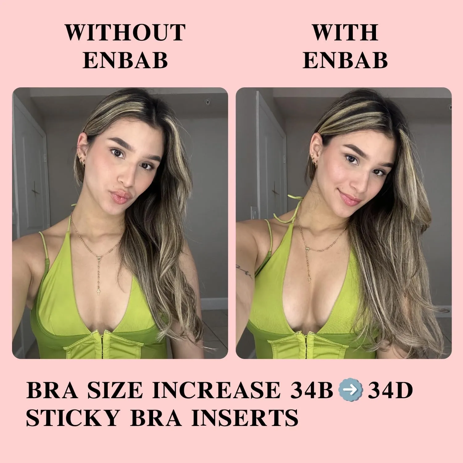 Sticky Push Up Bra Inserts 2 Pairs-Double Sided Sticky Waterproof Bra Pads for Volume