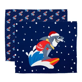 Surfing Santa Shark Keiki Blanket