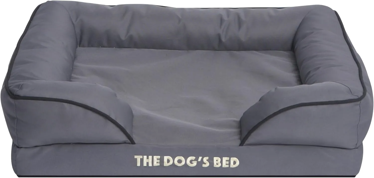 The Dogs Bed, Orthopedic Standard Foam Waterproof Dog Bed with Standard Support, Medium Grey with Black Trim, Waterproof, Supportive Dog Bed with Replaceable Covers, Veterinary Approved