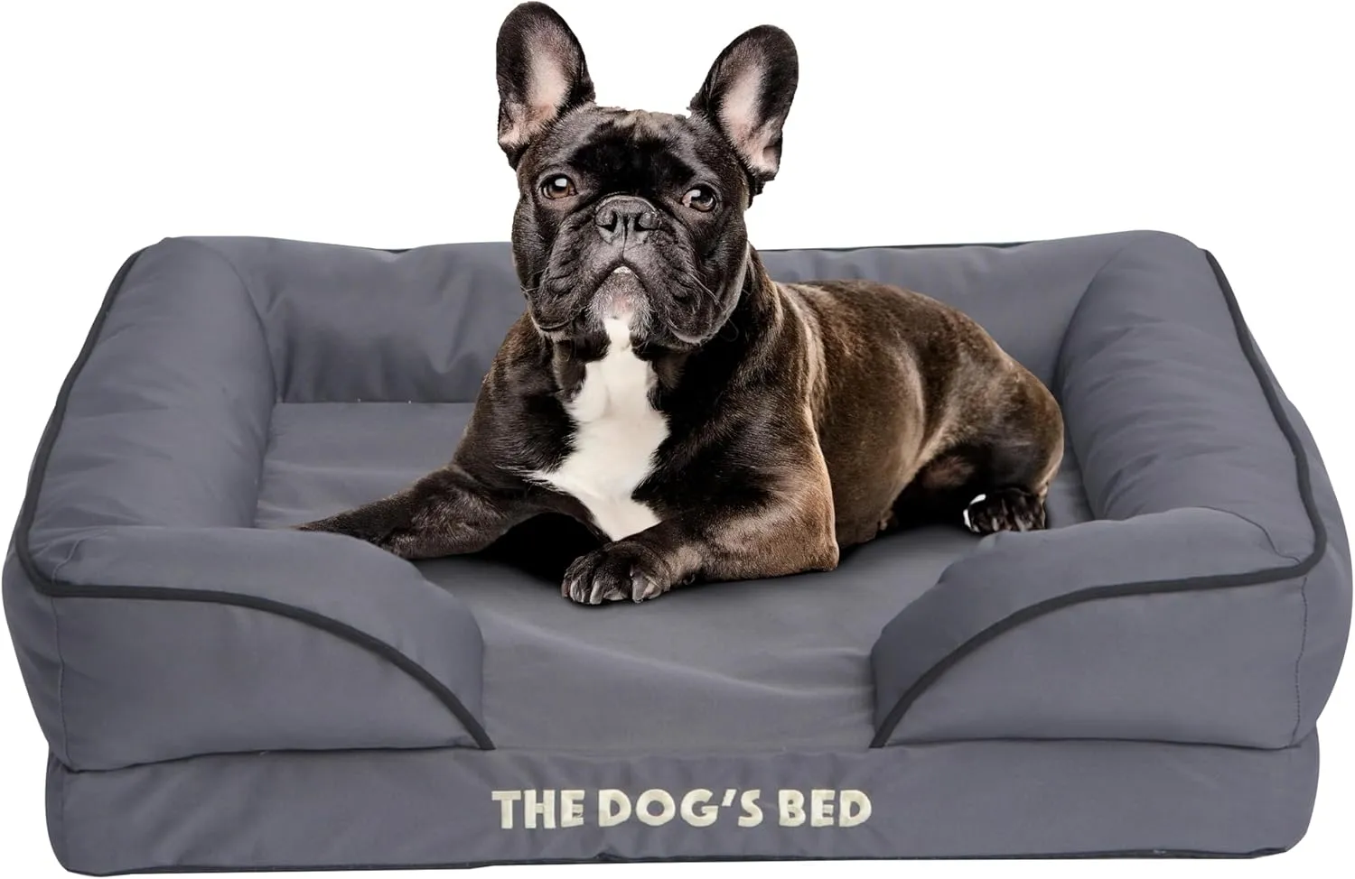 The Dogs Bed, Orthopedic Standard Foam Waterproof Dog Bed with Standard Support, Medium Grey with Black Trim, Waterproof, Supportive Dog Bed with Replaceable Covers, Veterinary Approved