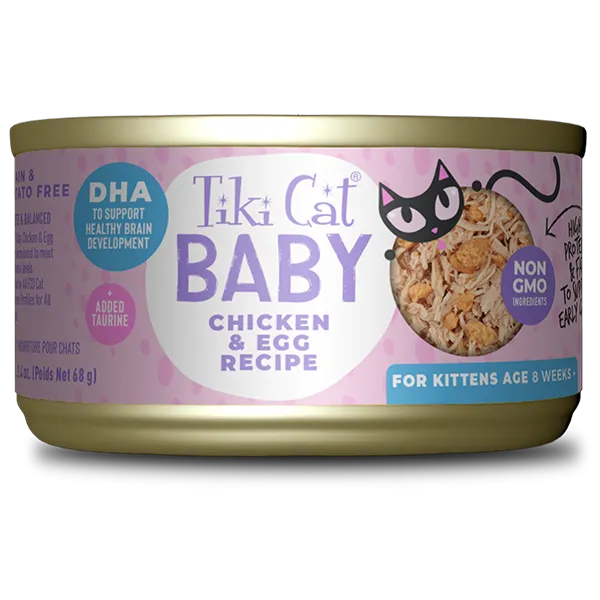 Tiki Cat Baby: Chicken & Egg Wet Food for Kittens
