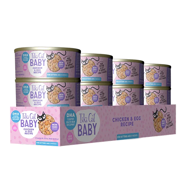 Tiki Cat Baby: Chicken & Egg Wet Food for Kittens