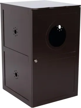TRIXIE 2 Story Furniture Litter Box Enclosure (Espresso Brown), Hidden Litter Box for Cats, Double Layer, Big Front Door for Easy Cleaning, Large Hole for Easy Entry, Use as Side Table or Nightstand