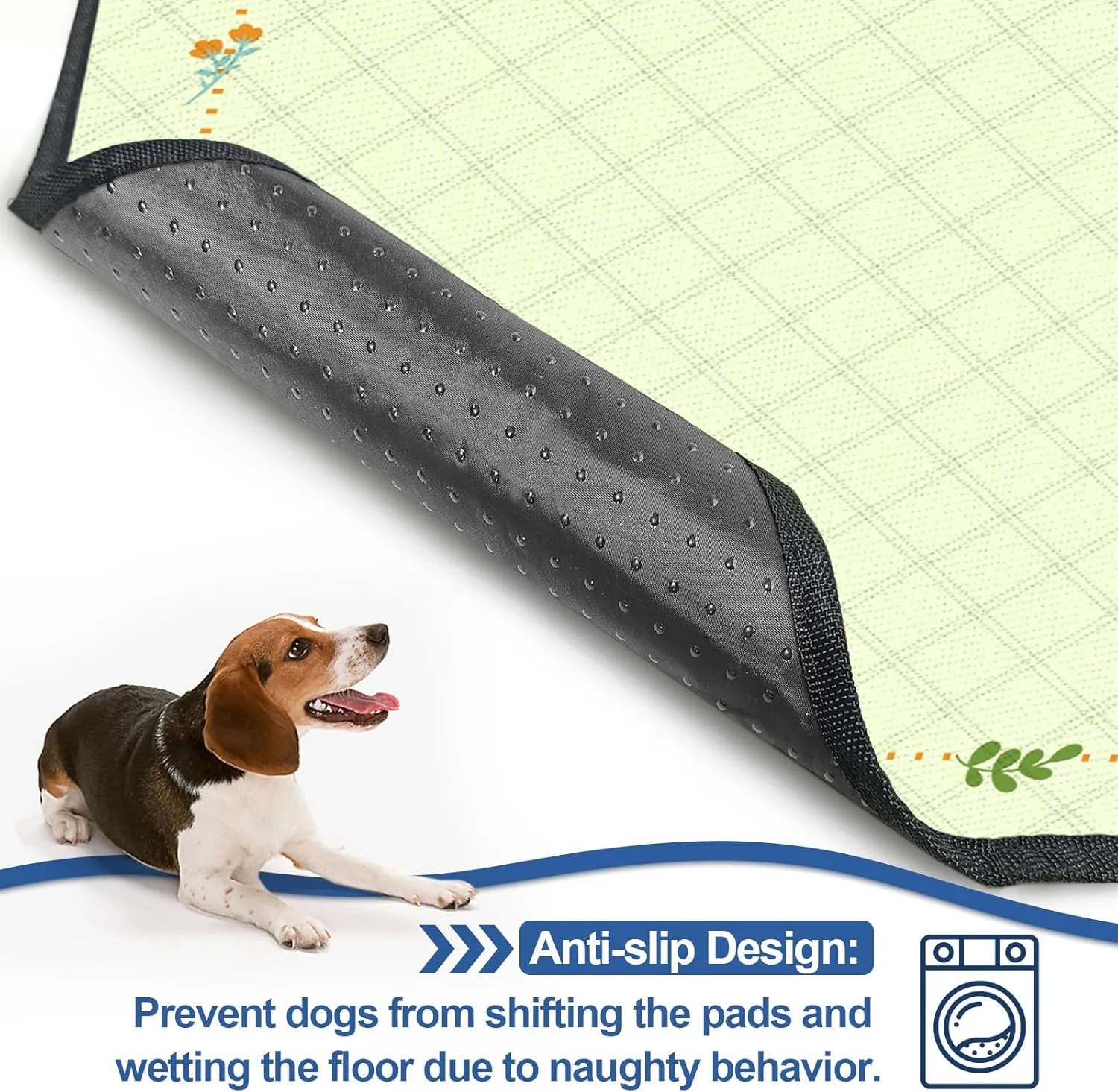 Washable Pee Pads for Dogs, Dog Potty Training Pads, Reusable Puppy Pads,Absorbent & Leak-Proof, Non Slip Training Mats for Puppy Potty,Rabbit Pen ,Guinea Pig Enclosure (2 Pack)