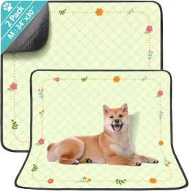 Washable Pee Pads for Dogs, Dog Potty Training Pads, Reusable Puppy Pads,Absorbent & Leak-Proof, Non Slip Training Mats for Puppy Potty,Rabbit Pen ,Guinea Pig Enclosure (2 Pack)